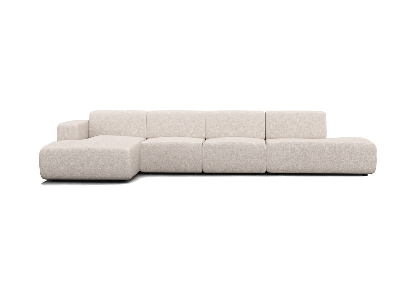 Manouk Harmony XL loungebank Creme met ottomaan - Links