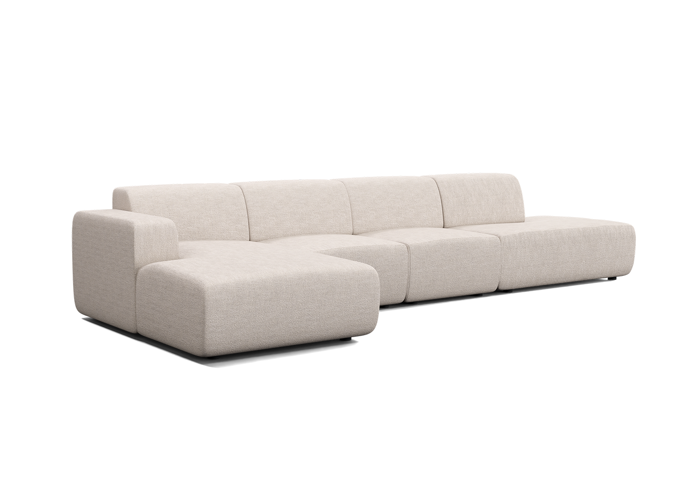 Manouk Harmony XL loungebank Creme met ottomaan - Links