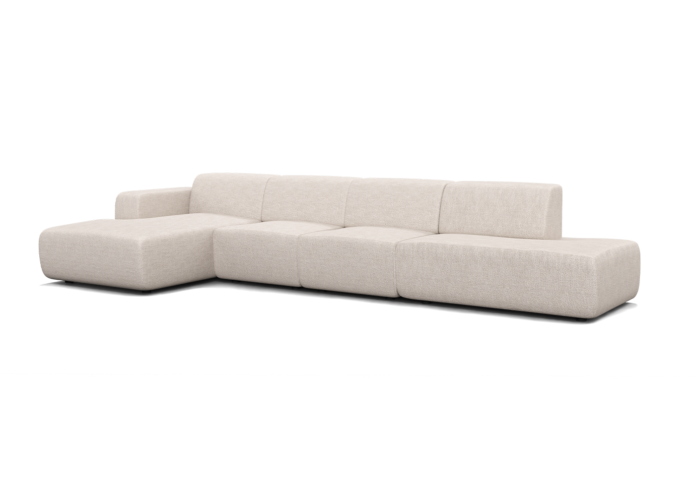 Manouk Harmony XL loungebank Creme met ottomaan - Links