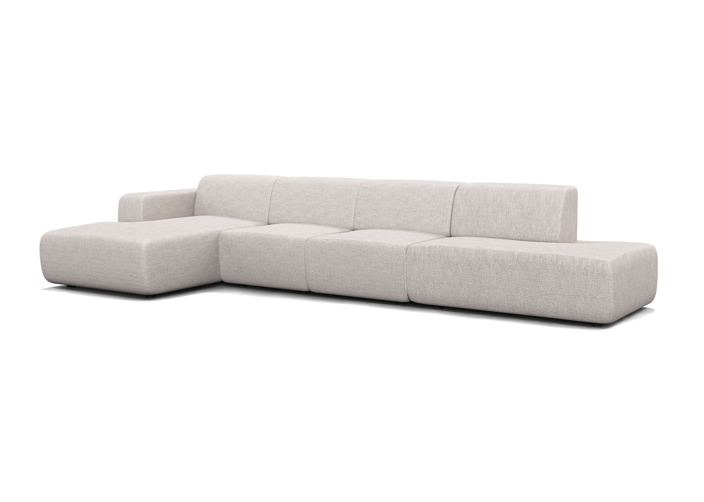 Manouk Harmony XL loungebank taupe met ottomaan - Links