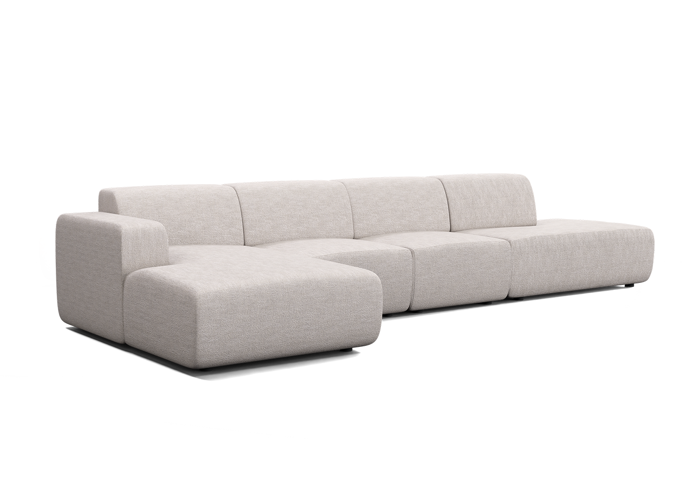 Manouk Harmony XL loungebank taupe met ottomaan - Links