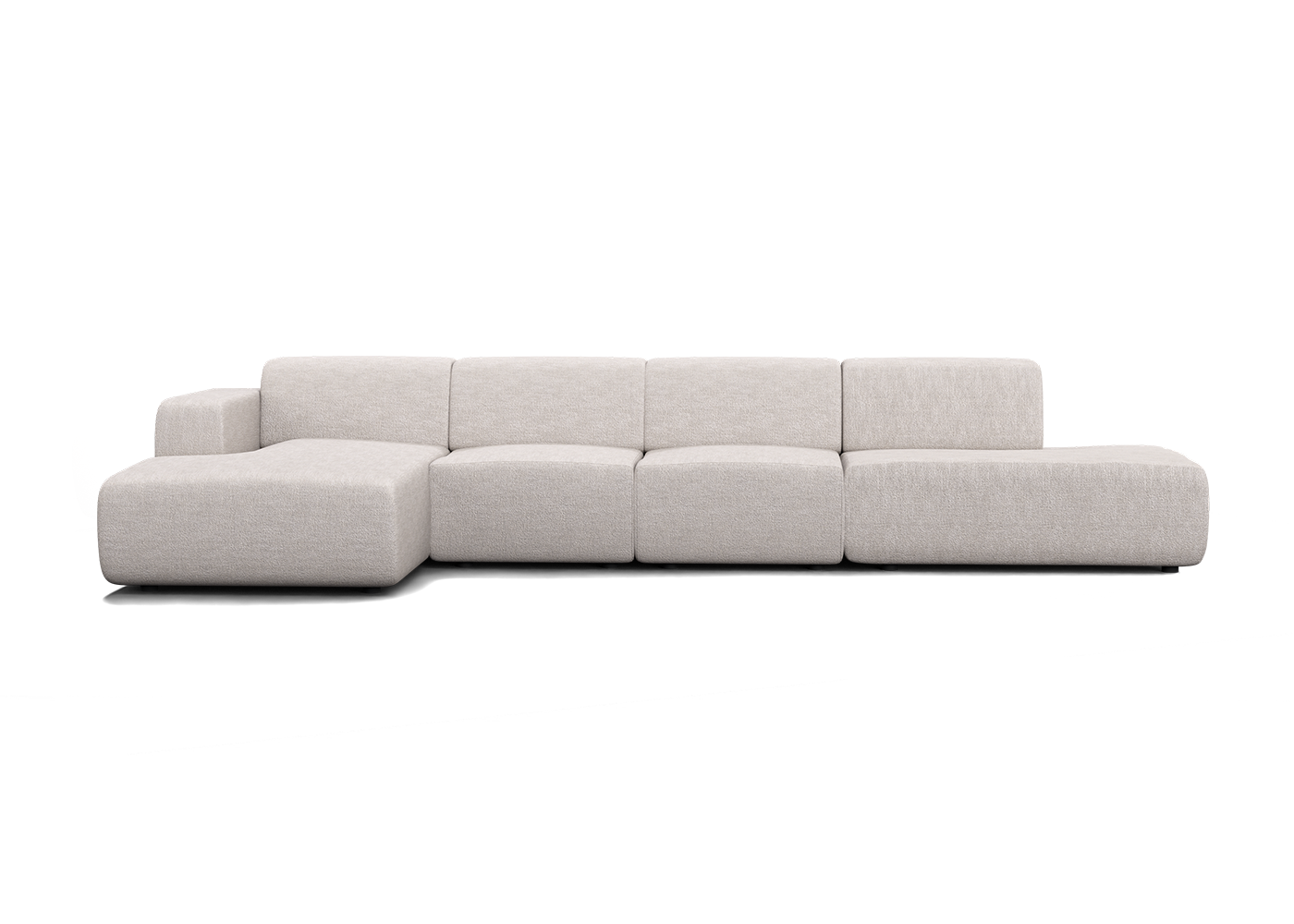 Manouk Harmony XL loungebank taupe met ottomaan - Links
