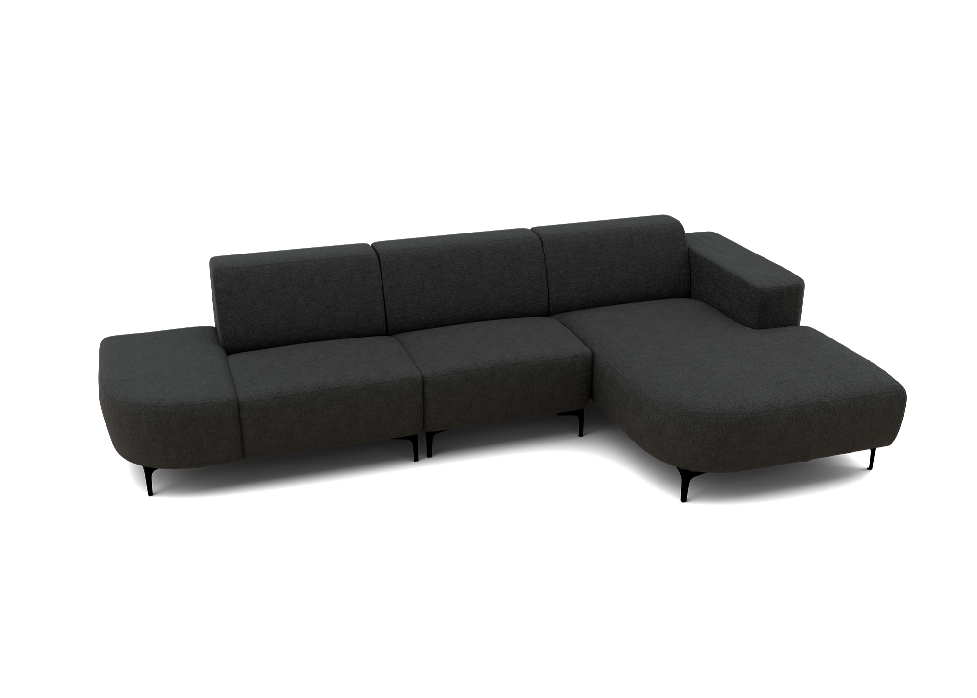 Parigi Harmony 3-zits loungebank Rechts- antraciet