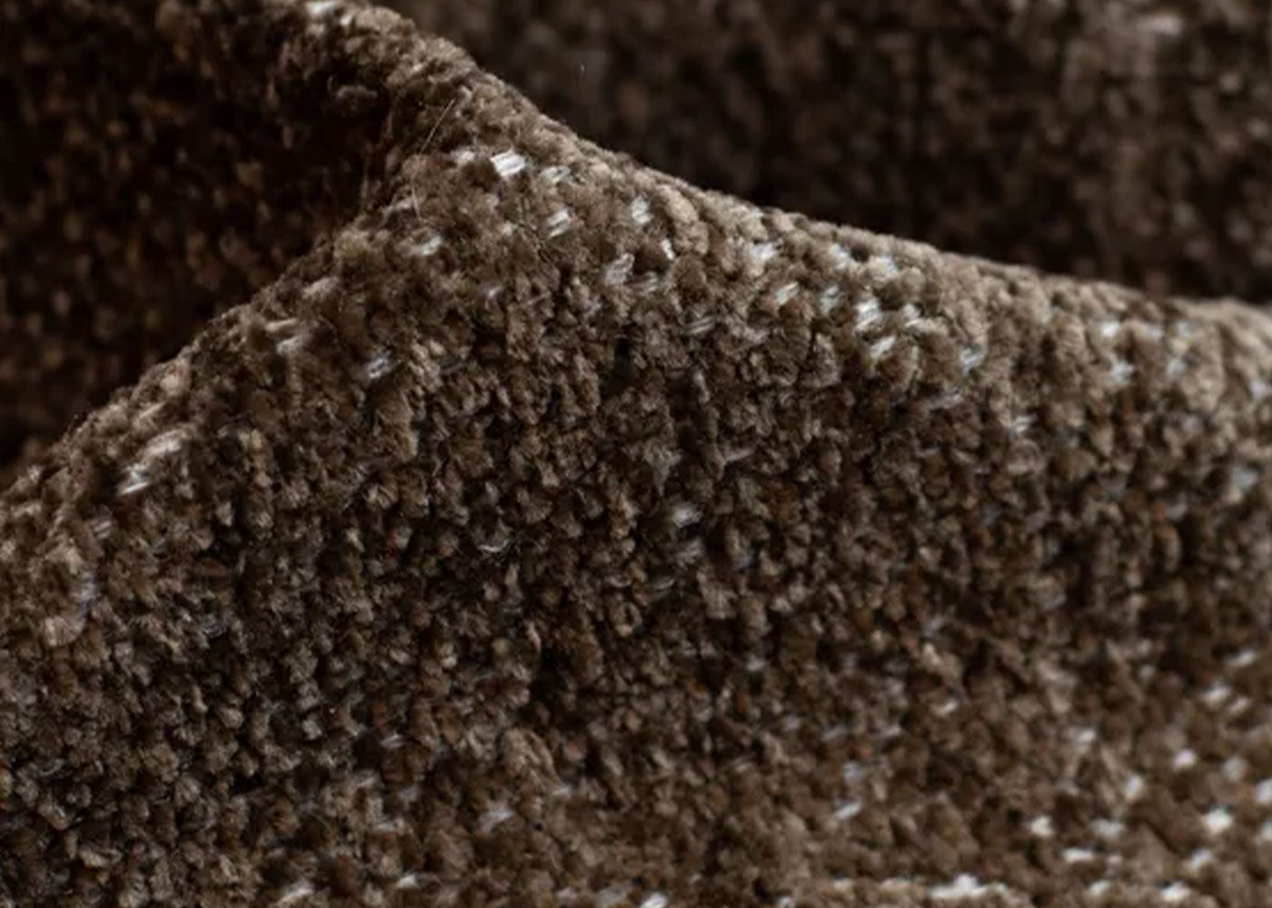 Kubus grote u-bank met eiland in bruin - Rechts