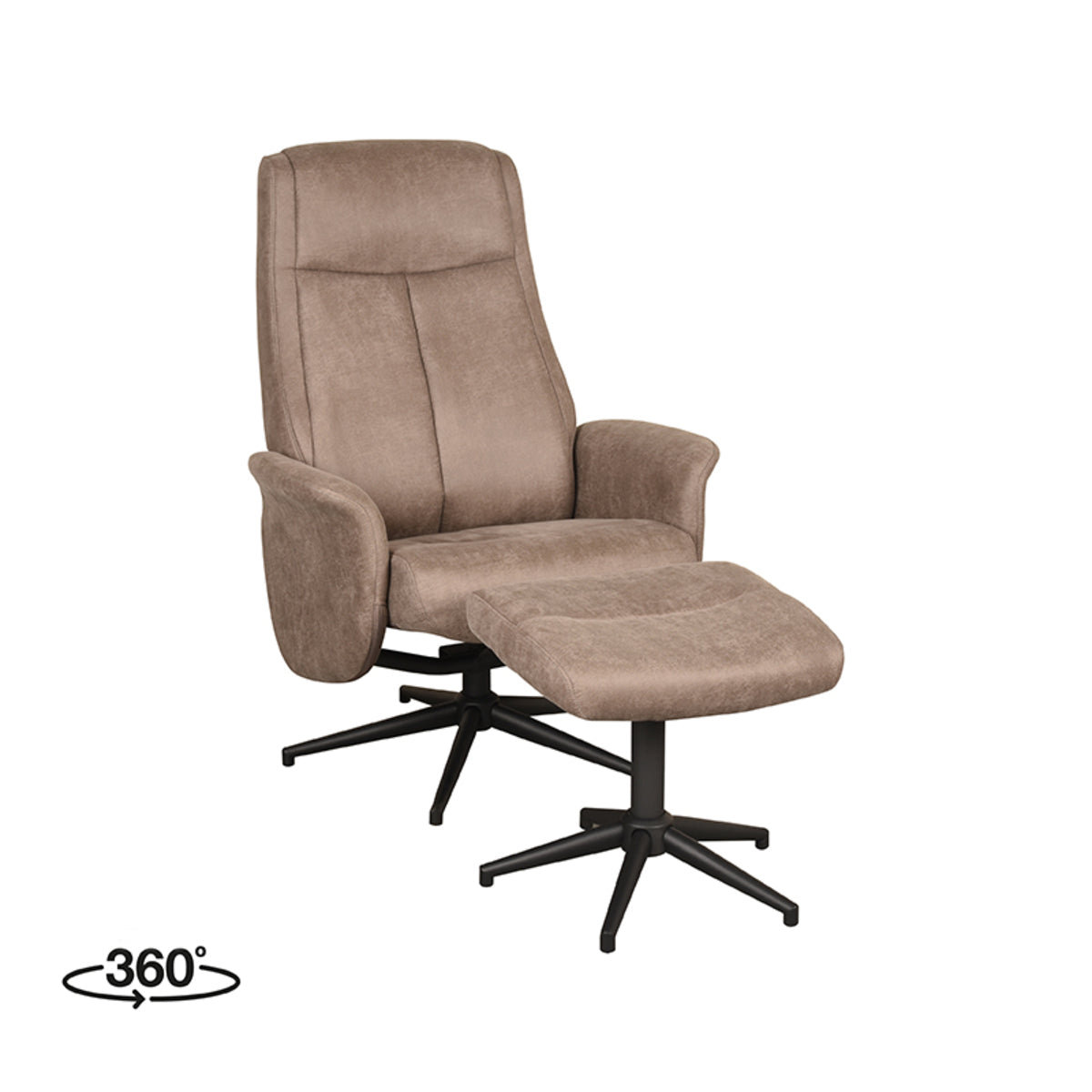 Relaxfauteuil Bergen + Ottomane 77x76x105 cm