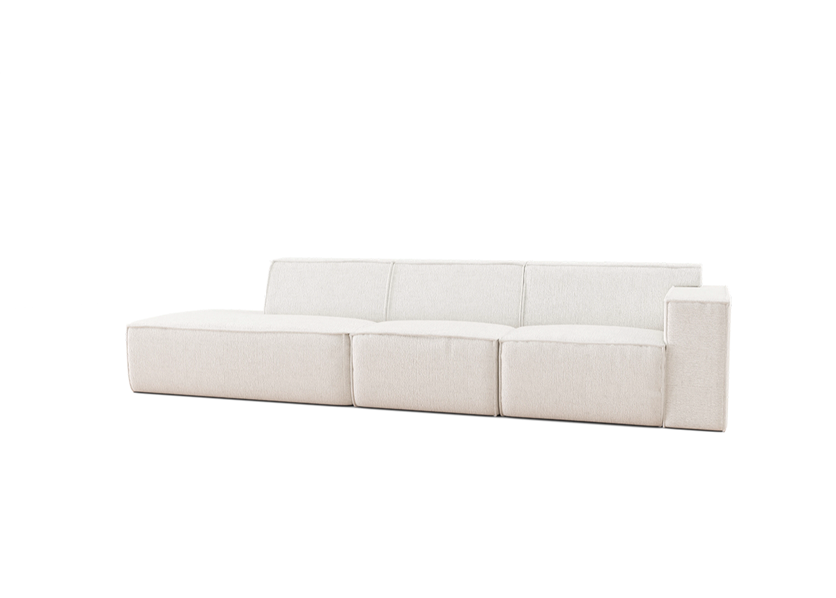 Ricco rechte 3-zits bank met ottomaan - Links