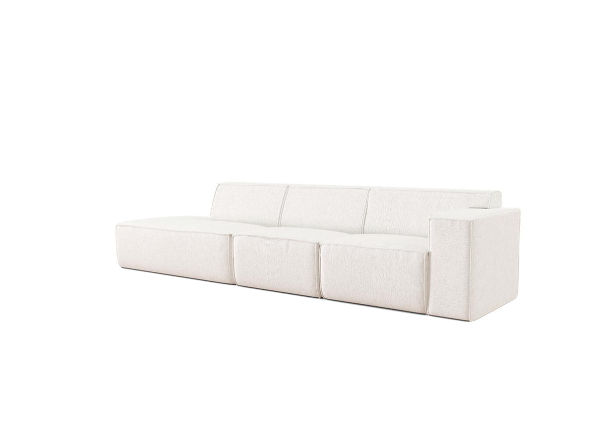 Ricco rechte 3-zits bank met ottomaan - Links