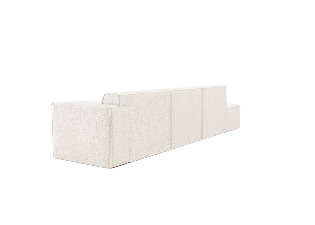 Ricco rechte 3-zits bank met ottomaan - Links