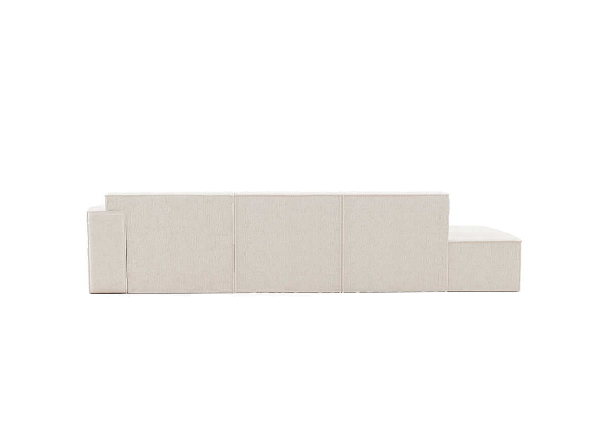 Ricco rechte 3-zits bank met ottomaan - Links