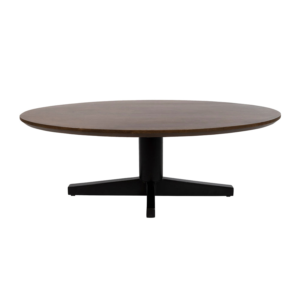 Salontafel 130, ovaal, poot Black, Mango Brown Walnut