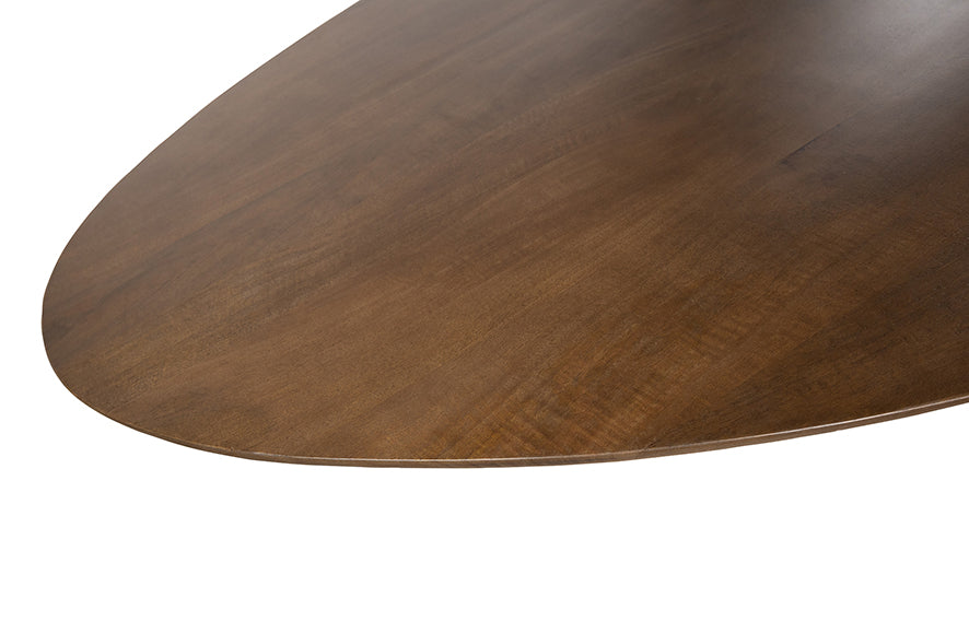 Eetkamertafel 220, ovaal, poot Beige, Mango Brown Walnut