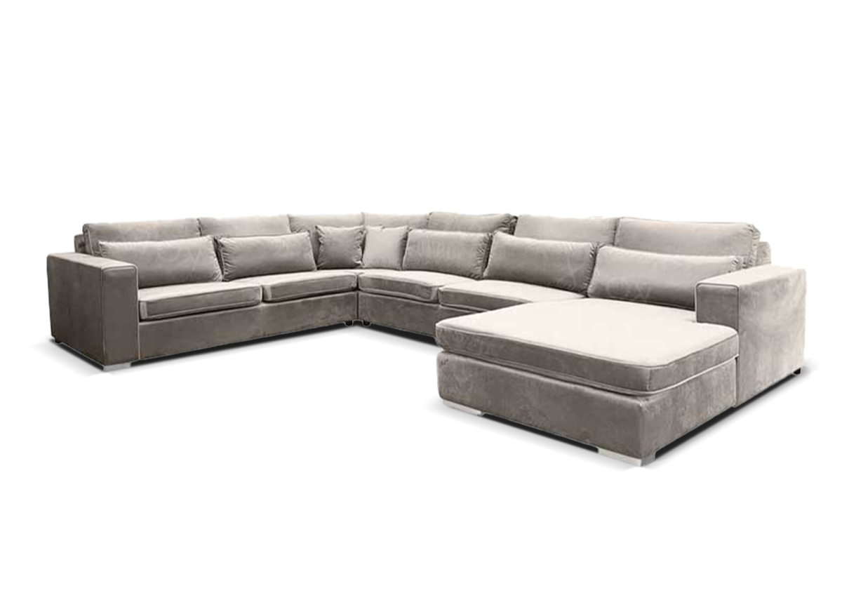 Star U-bank met lounge Taupe - Rechts