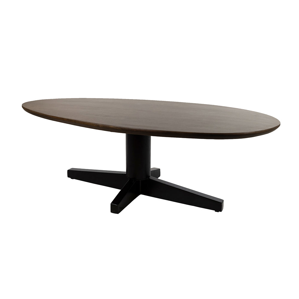 Salontafel 130, organisch, poot Black, Mango Brown Walnut