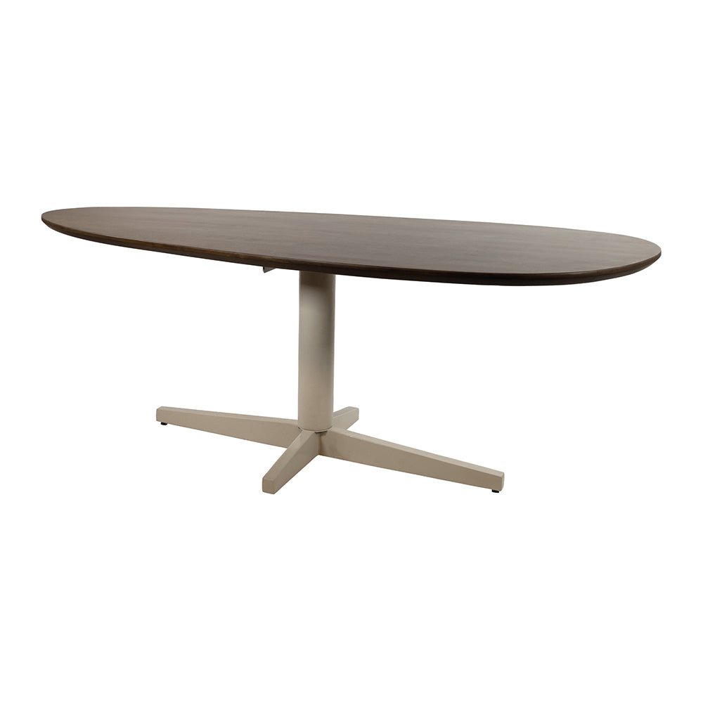 Eetkamertafel 160, organisch, poot Beige, Mango Brown Walnut