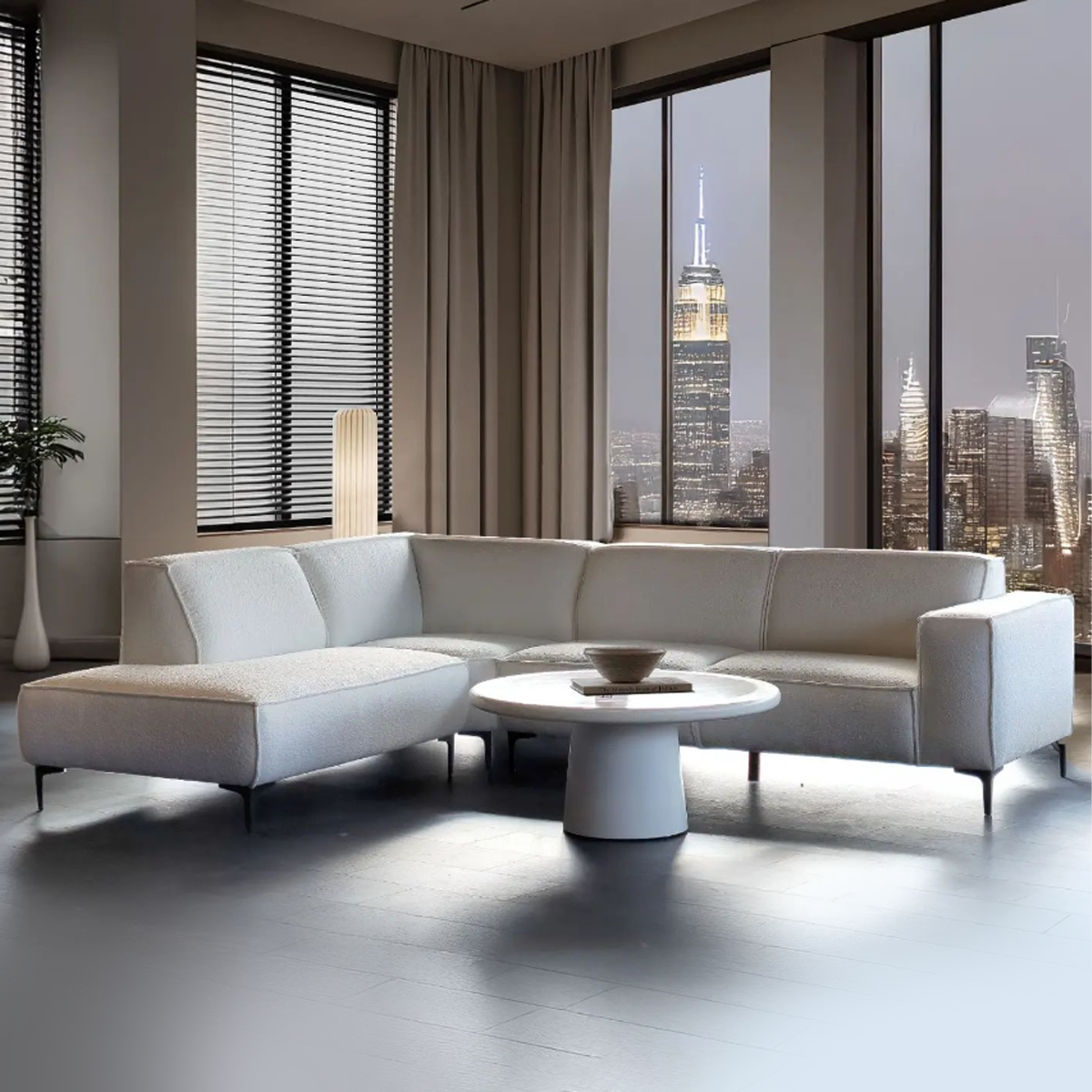 Tanger hoekbank met ottomaan - Links