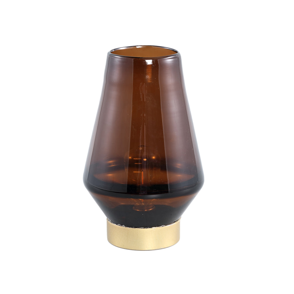 Akahi Brown glass LED lamp taps round