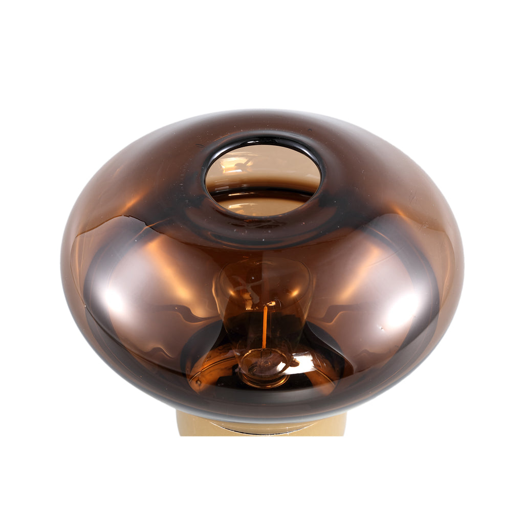 Akahi Brown glass LED lamp taps round