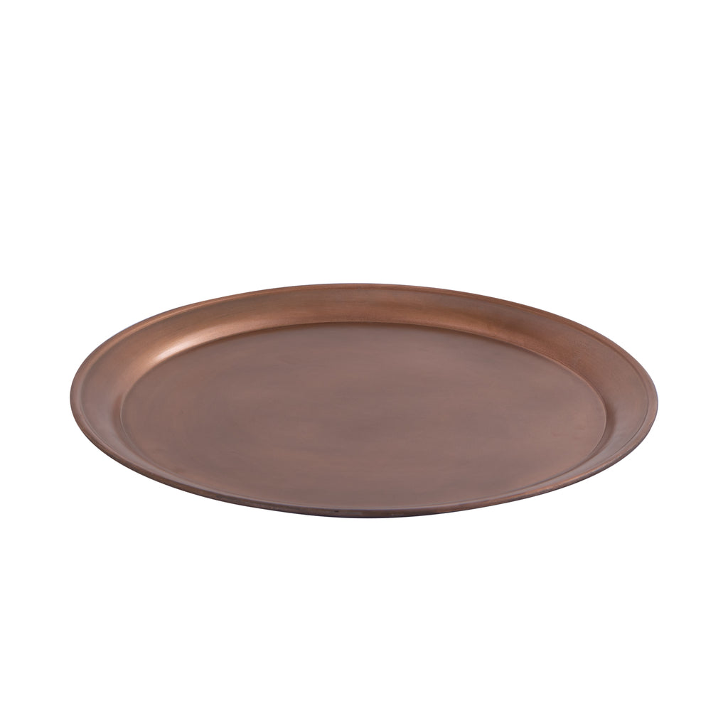 Aspyn Copper iron round bowl with border M