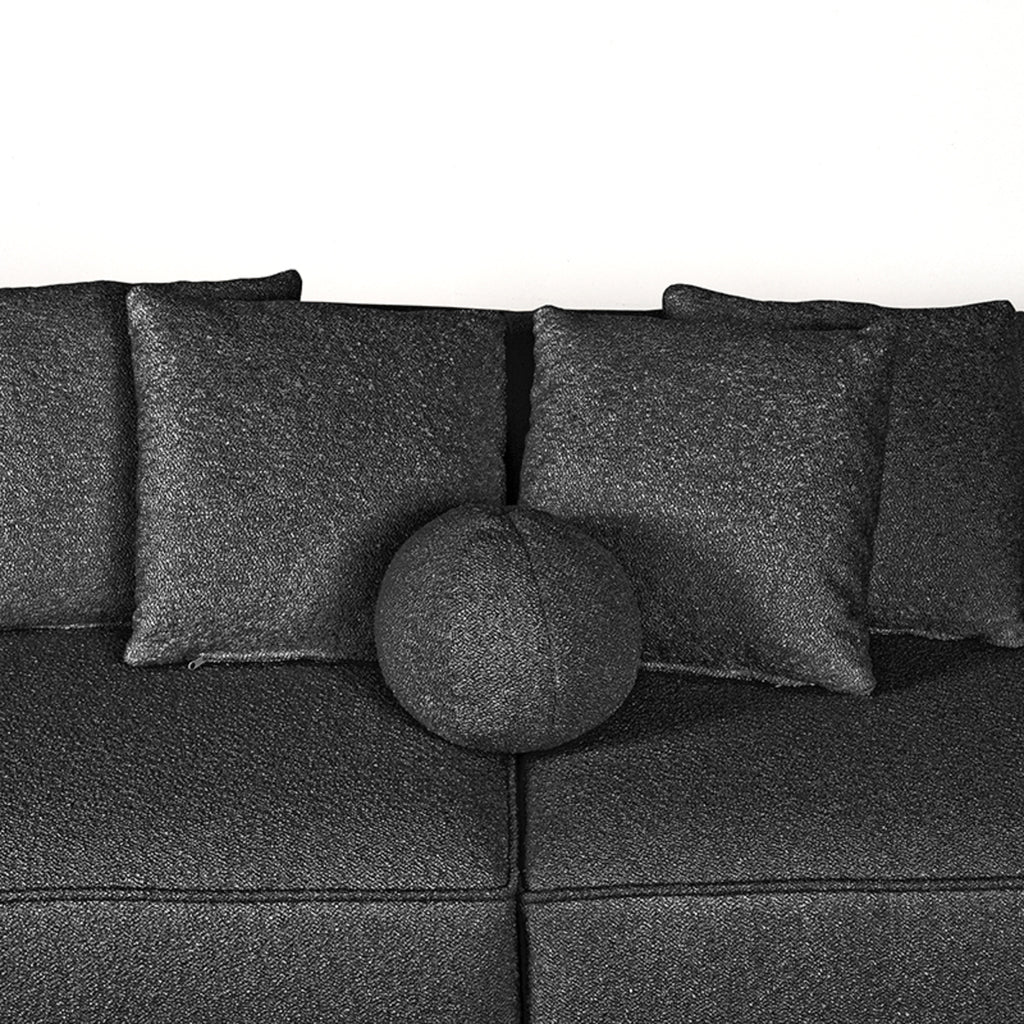Bank Stelvio - Antraciet - Bouclé - 4-Zits + Hoek Links