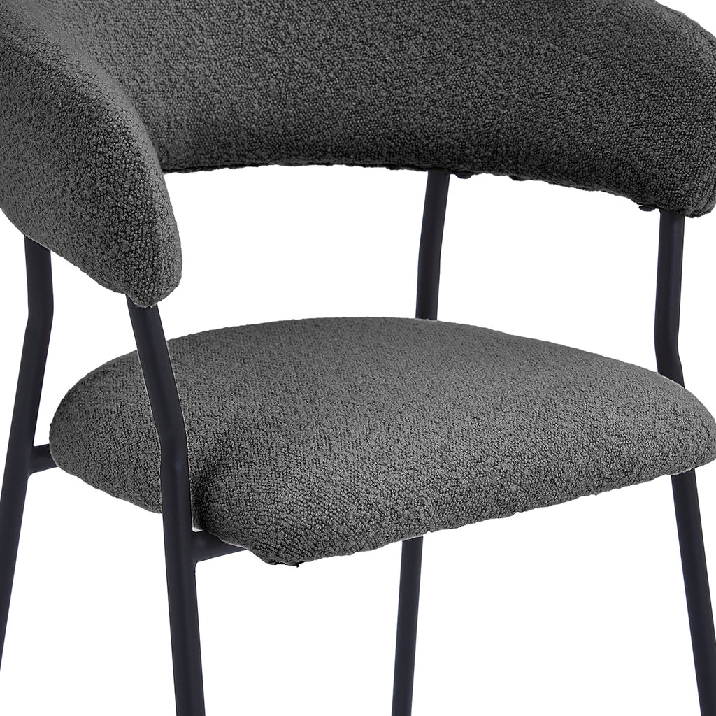 Barkruk Ava - Bouclé Antraciet