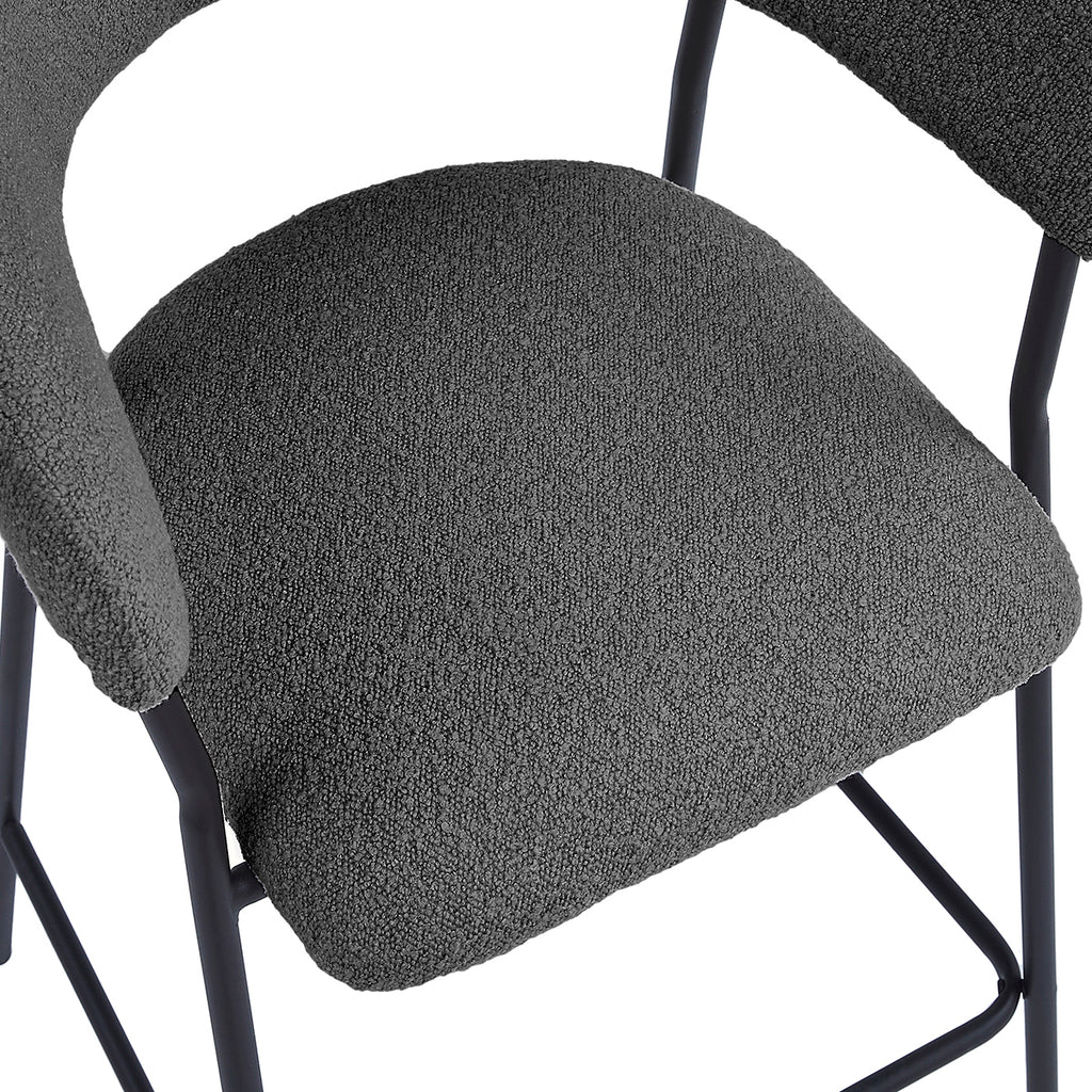 Barkruk Ava - Bouclé Antraciet