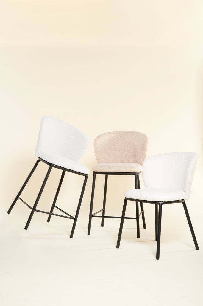 Barkruk Loa Bouclé Ivoor