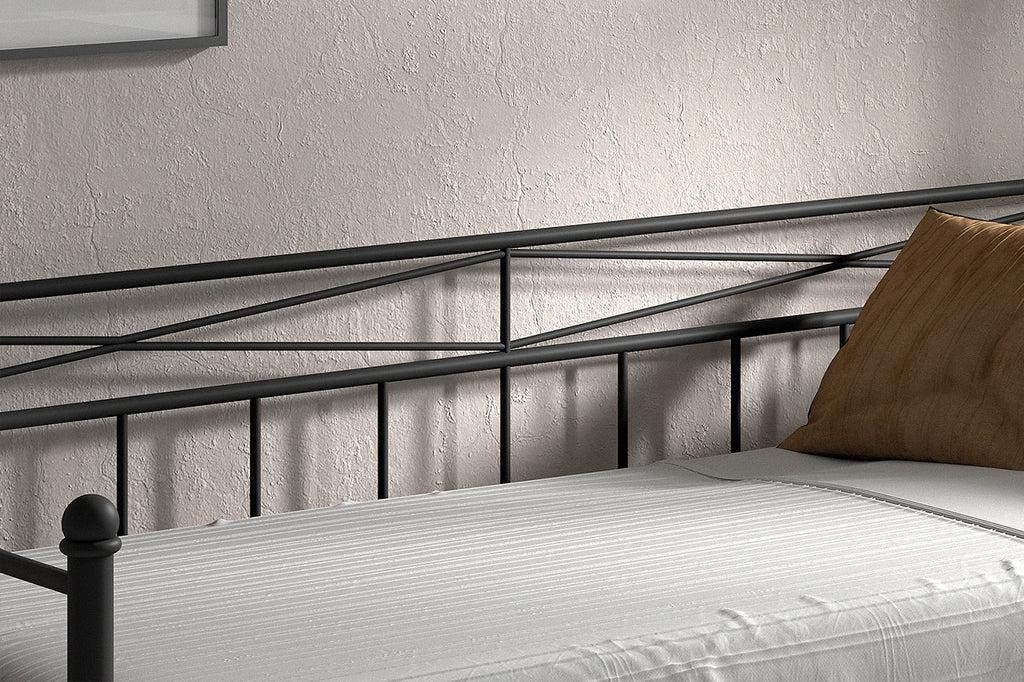 Bedframe Sablo 90x200 met lattenbodem Zwart