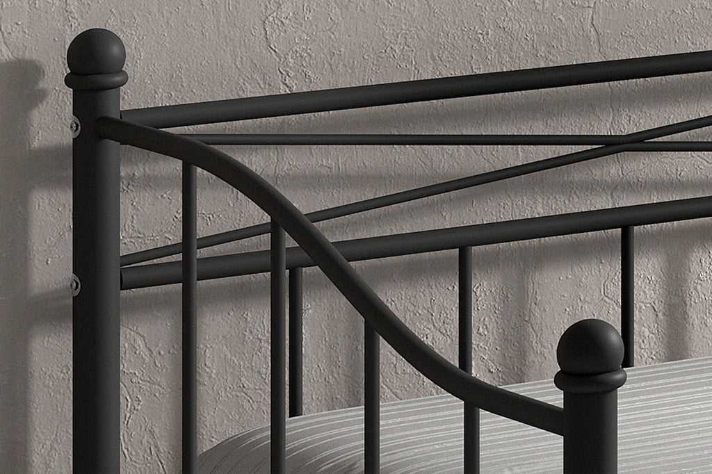 Bedframe Sablo 90x200 met lattenbodem Zwart