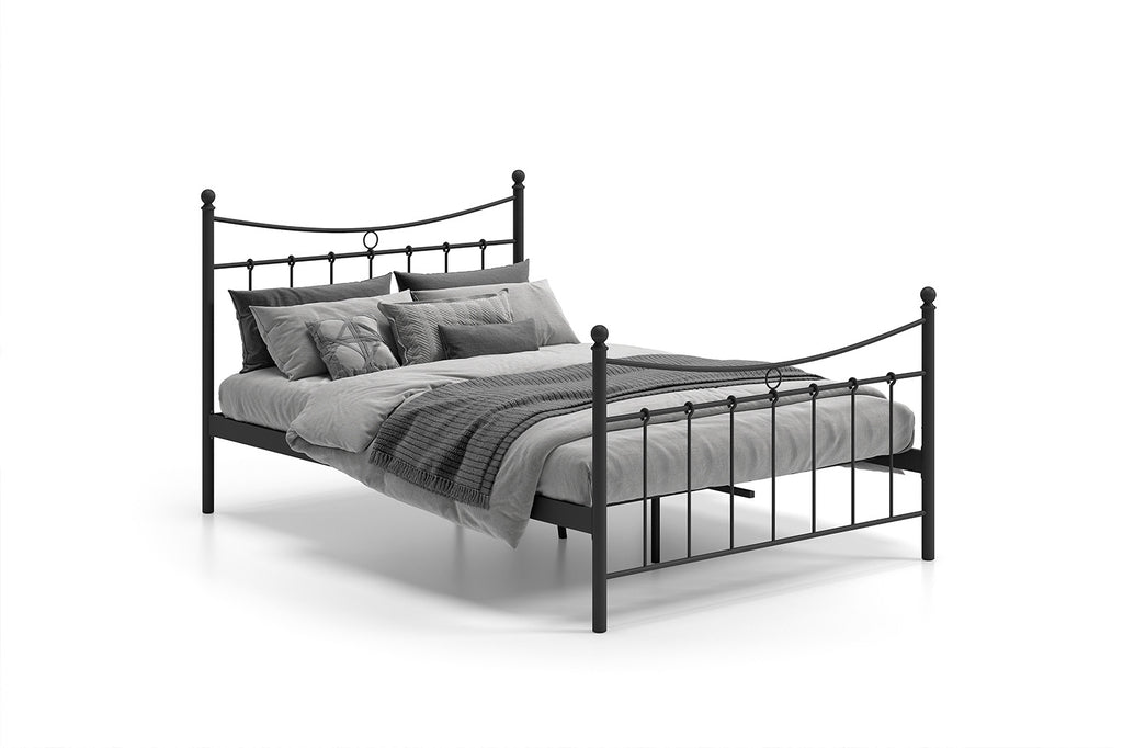 Bed 'Sacha' 140x200 met lattenbodem Zwart