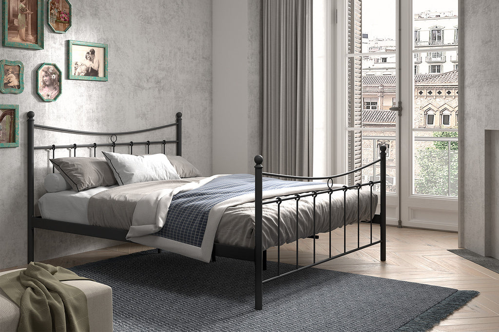 Bedframe Sacha 160x200 met lattenbodem Zwart