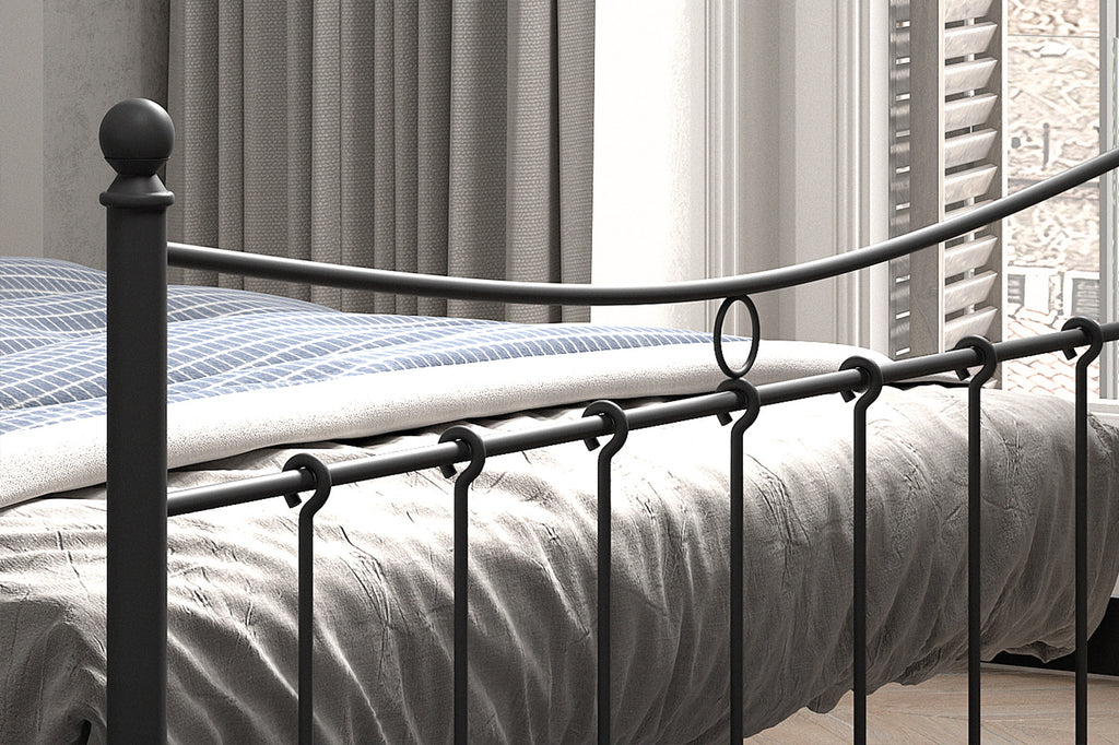 Bedframe Sacha 160x200 met lattenbodem Zwart