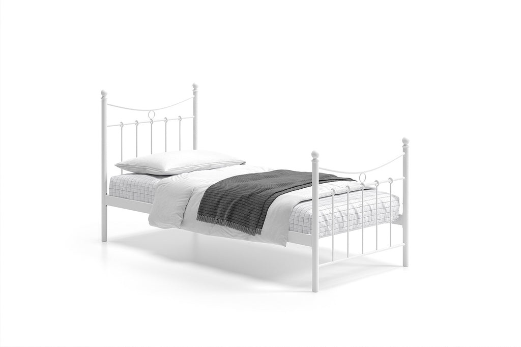 Bedframe Sacha 90x200 met lattenbodem Wit