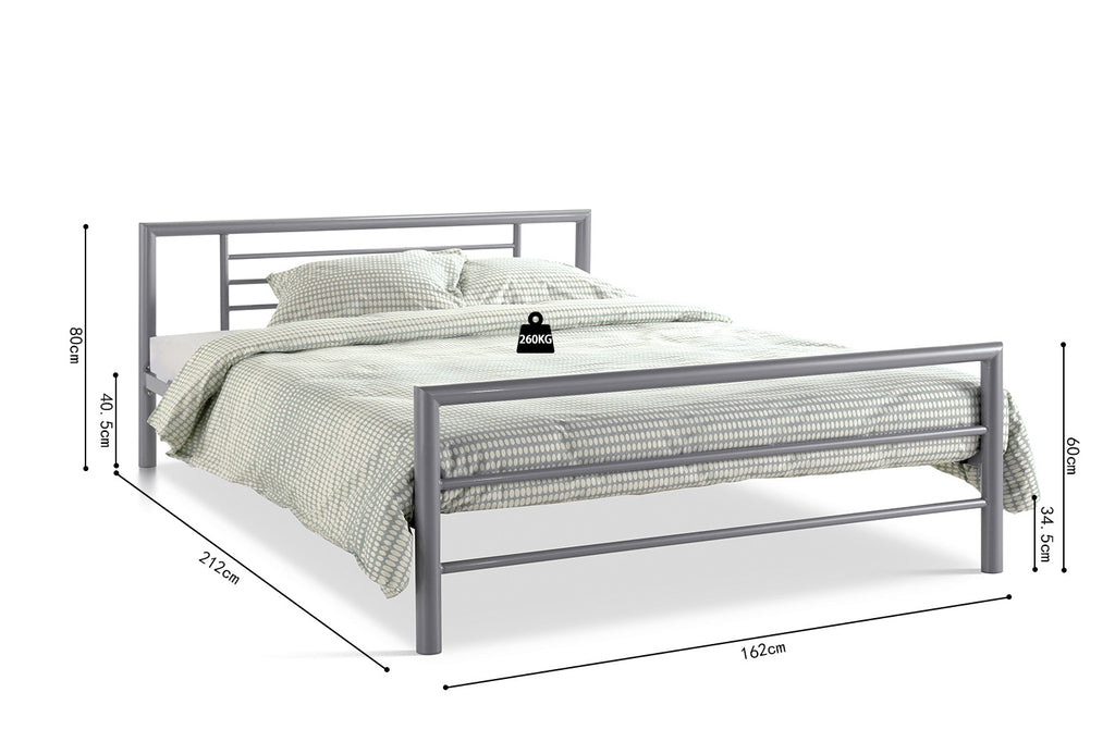 Bedframe Sandro 160x200 met lattenbodem Grijs