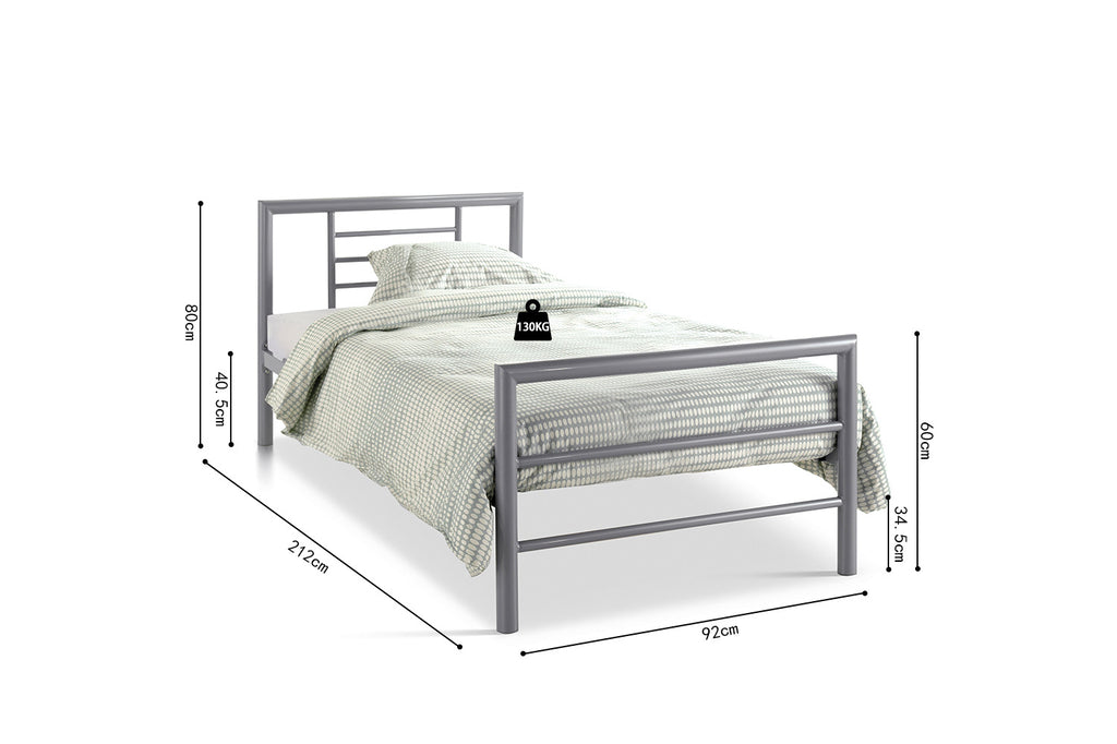Bedframe Sandro 90x200 met lattenbodem Grijs