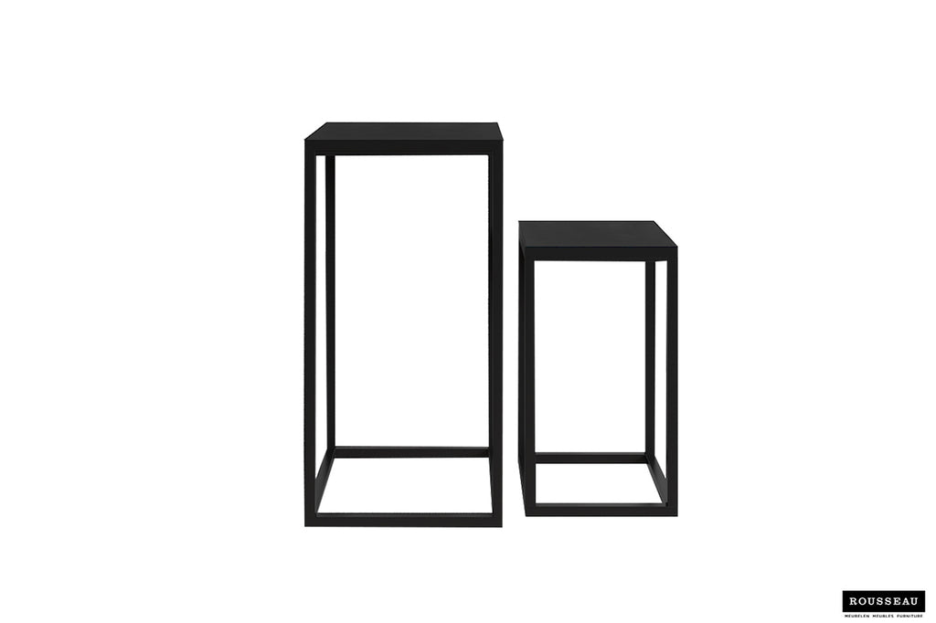 Bijzettafel Madeira 2-delig Mango hout zwart