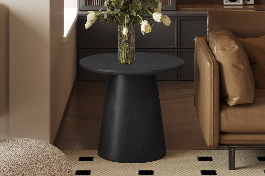 Ronde bijzetttafel Miklos 60 cm in Donkerbruin