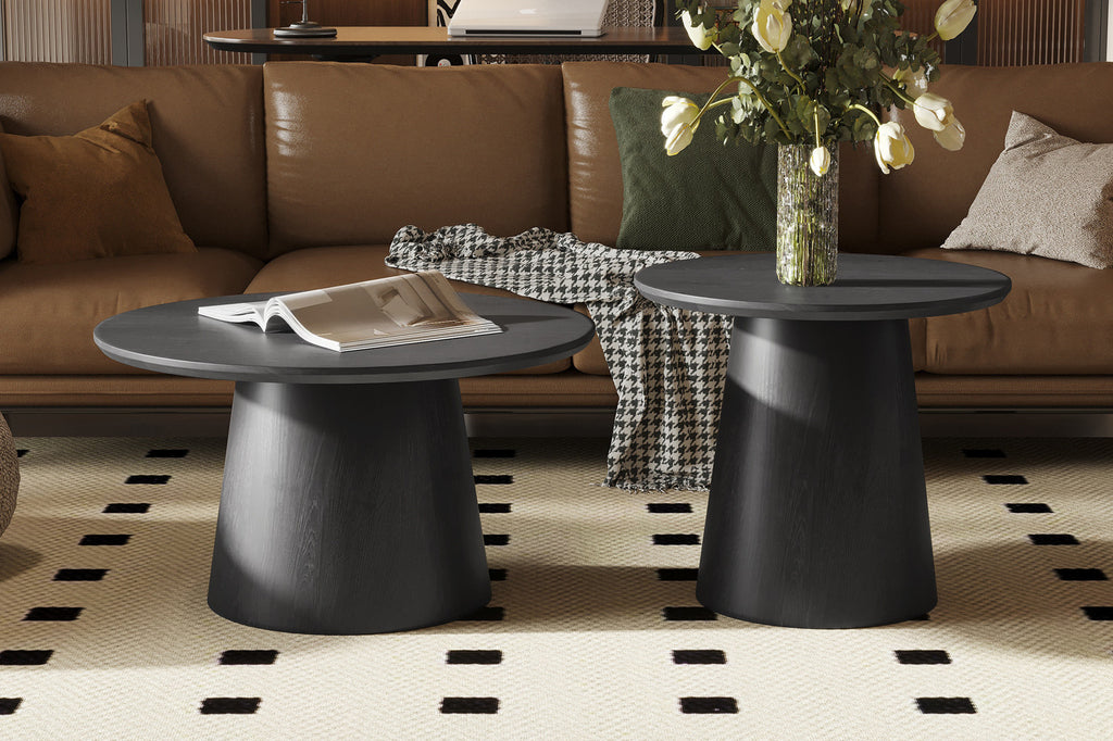 Ronde bijzetttafel Miklos 60 cm in Donkerbruin