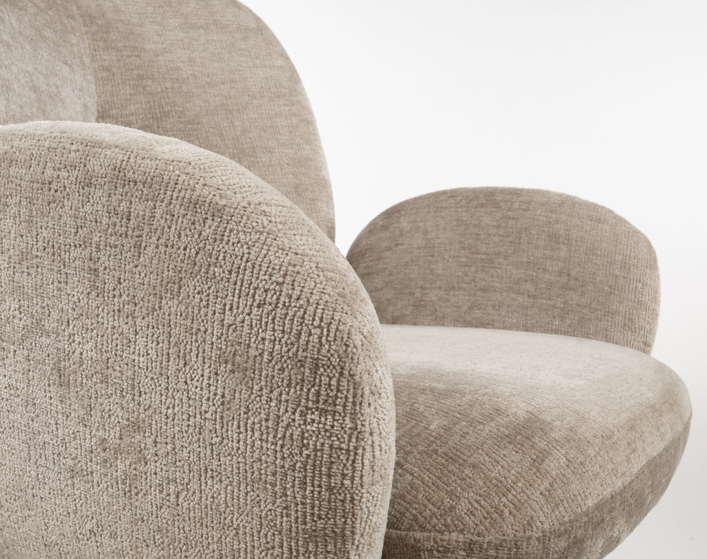 Bobby draaifauteuil in taupe/grijs