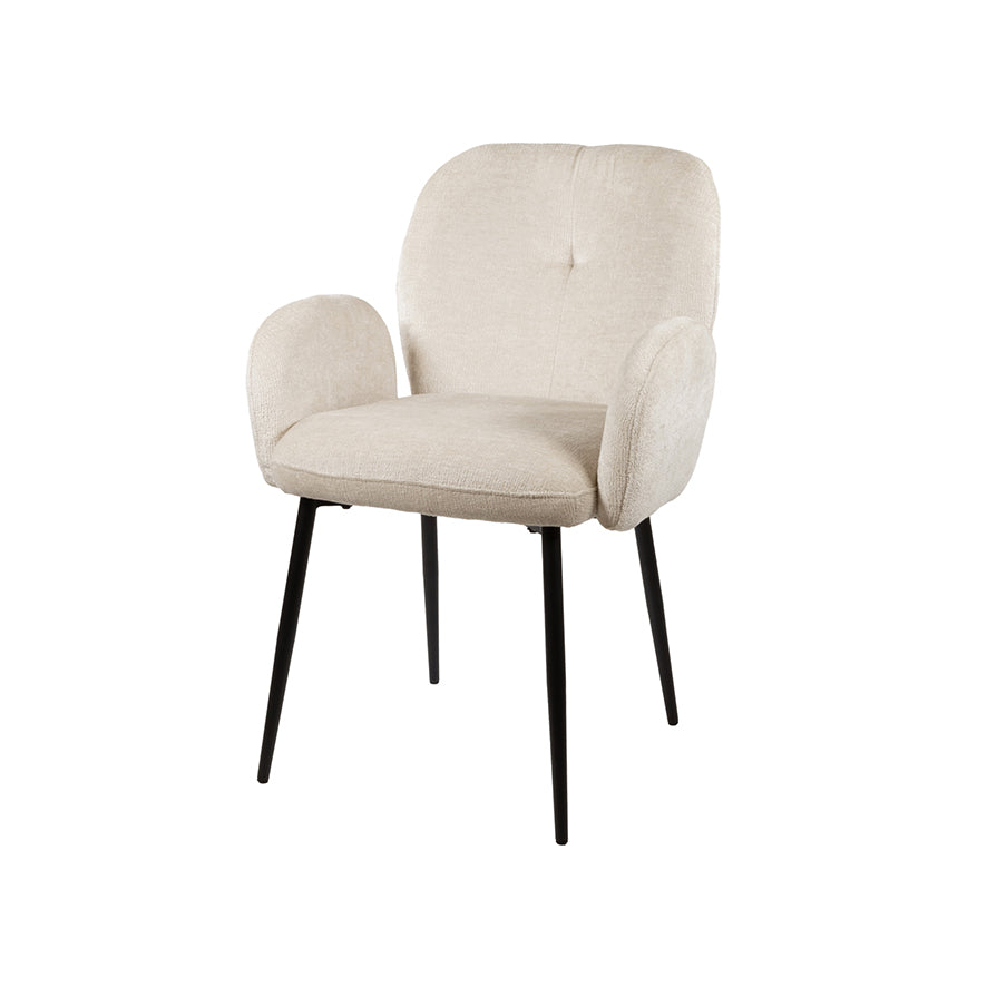 Bobby eetkamerstoel met arm in taupe/grijs