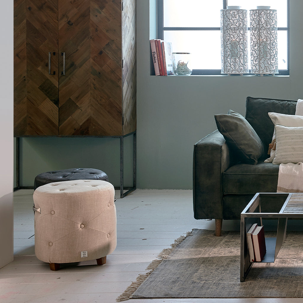 Bowery poef linnen Flax