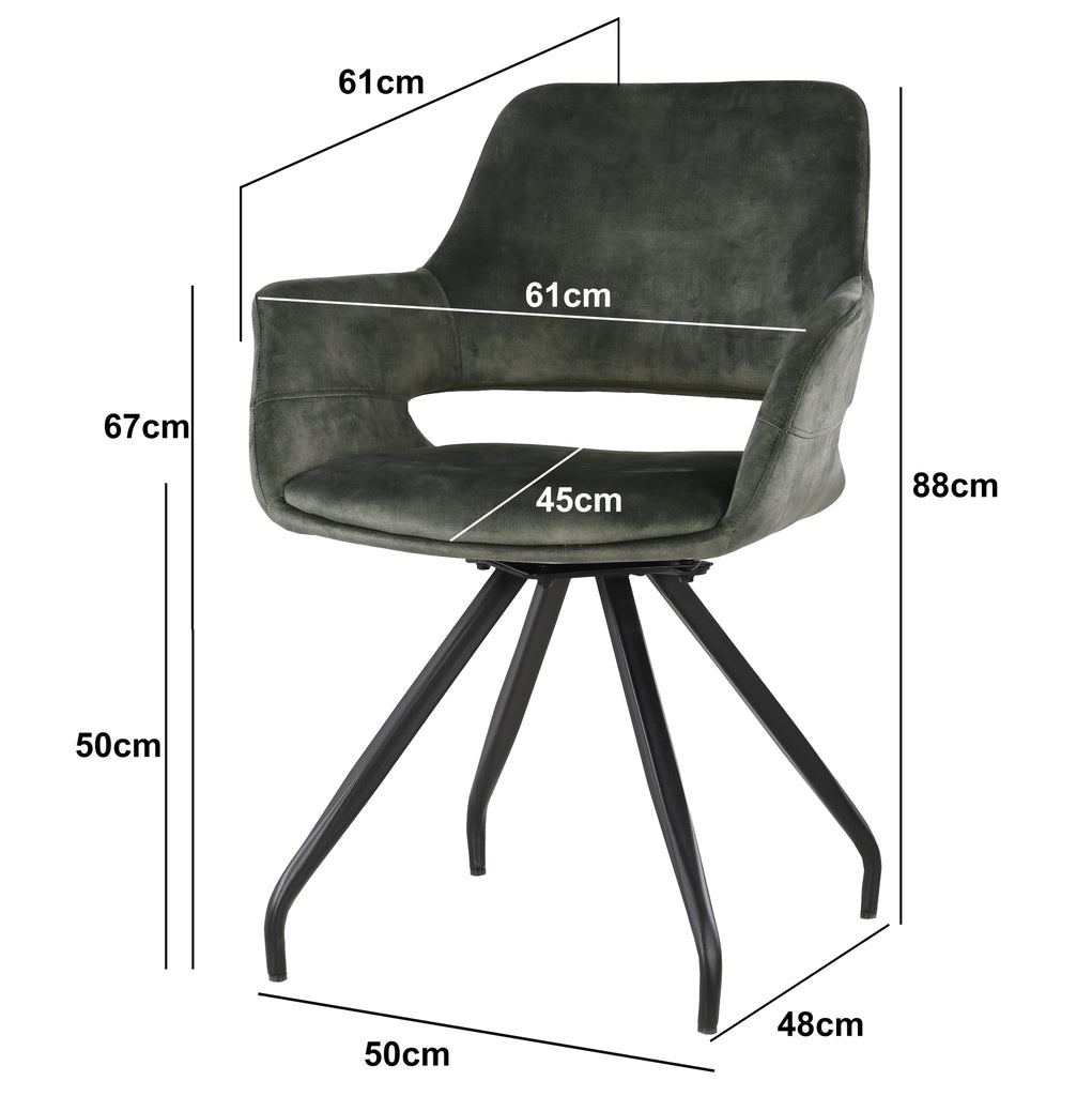 Capp Olive Velvet (set van 2)