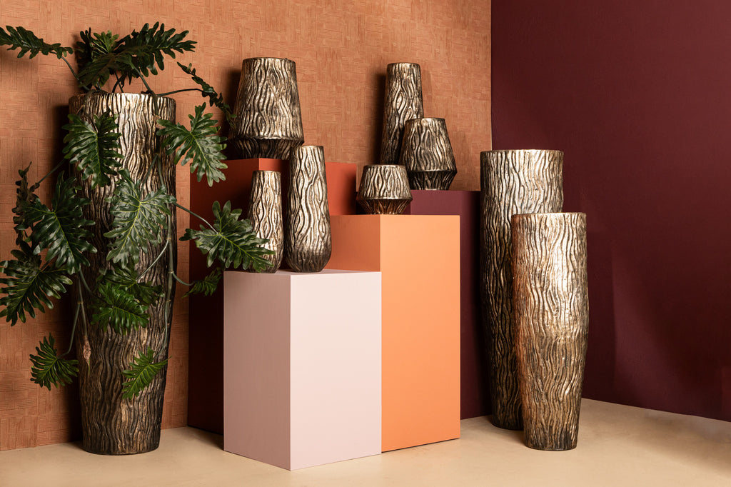 Deandra Silver alu sheet pot wavy patt rnd low M