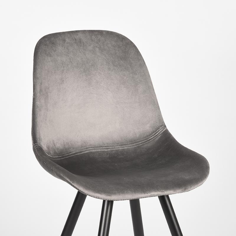 Eetkamerstoel Capri - Grijs - Fluweel