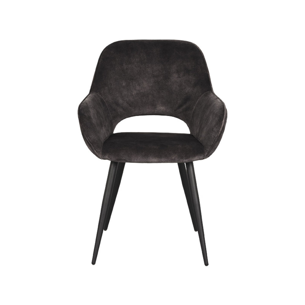 Eetkamerstoel Fer - Antraciet - Velours