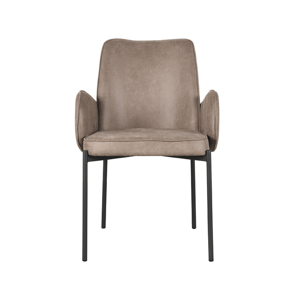 Eetkamerstoel Joni - Taupe - Microfiber