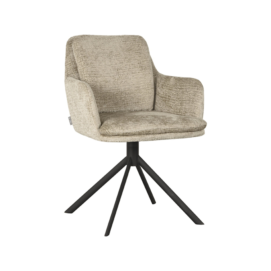 Eetkamerstoel Joy - Beige - Fluweel