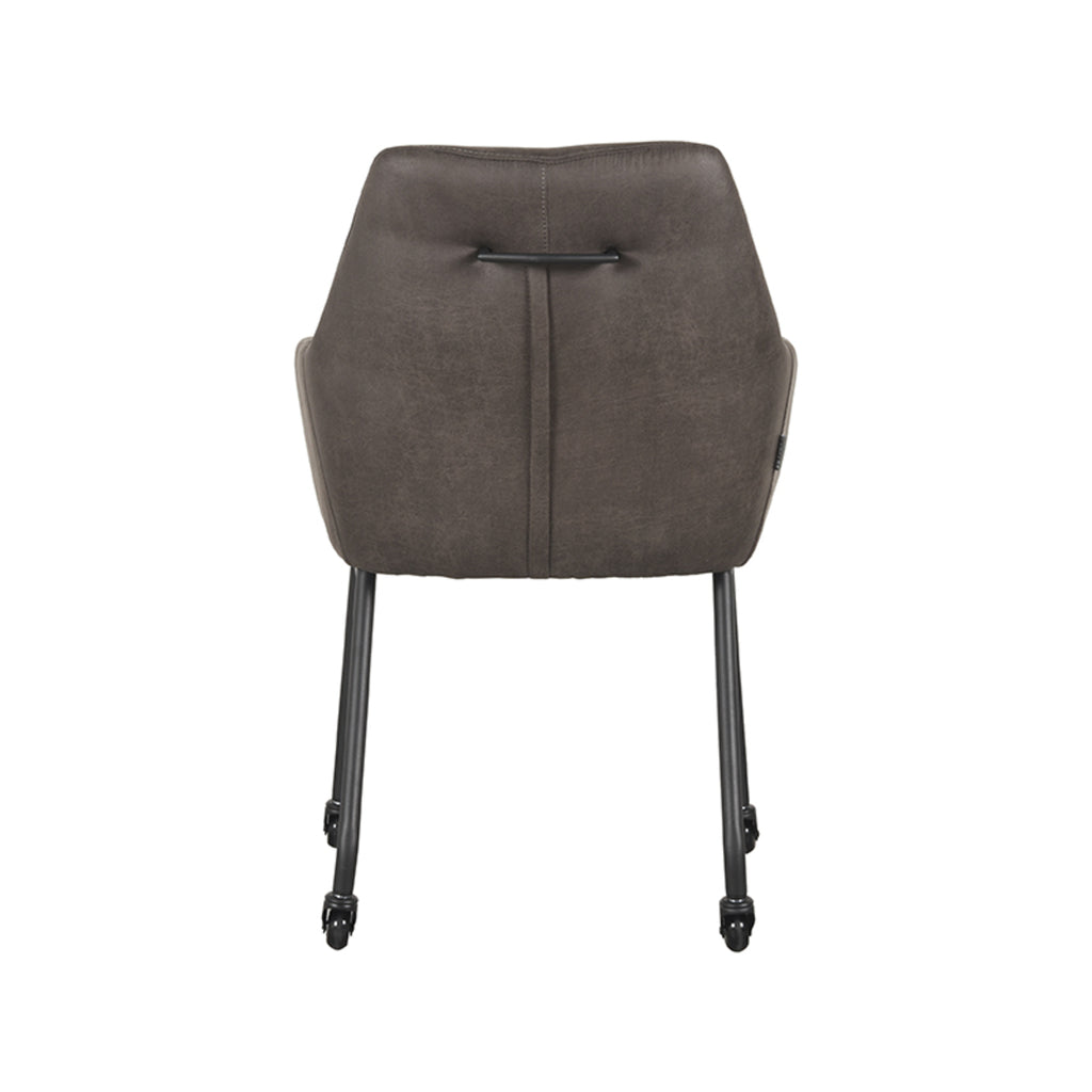 Eetkamerstoel Lenny - Antraciet - Microfiber