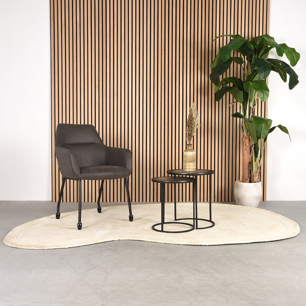 Eetkamerstoel Lenny - Antraciet - Microfiber