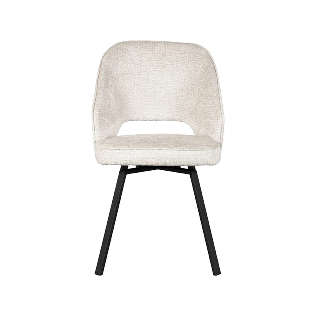 Eetkamerstoel Lewis - Crème - Fluweel