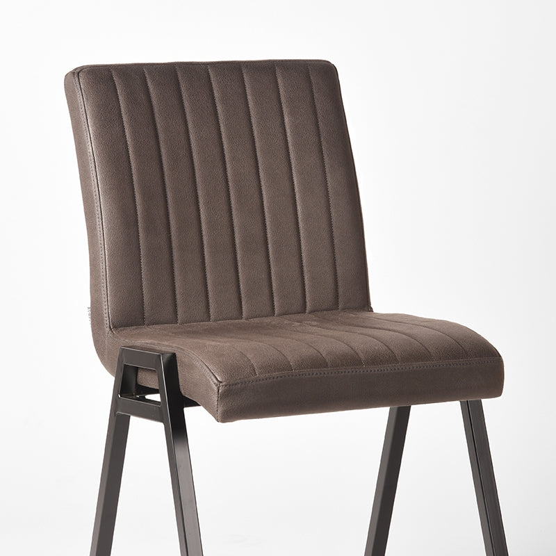 Eetkamerstoel Matz - Antraciet - Microfiber